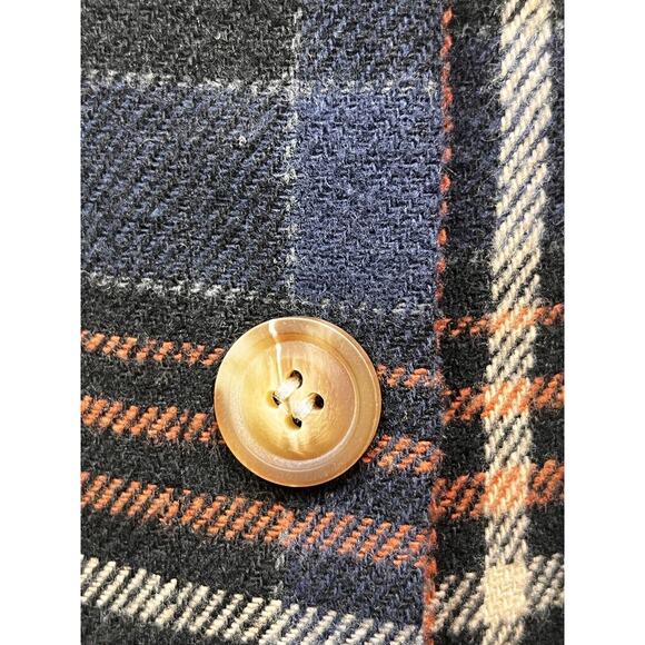 Shein MOOSTA Plaid Pocket Drop Shoulder Flannel Shacket Coat Womens Small Blue - Picture 7 of 9